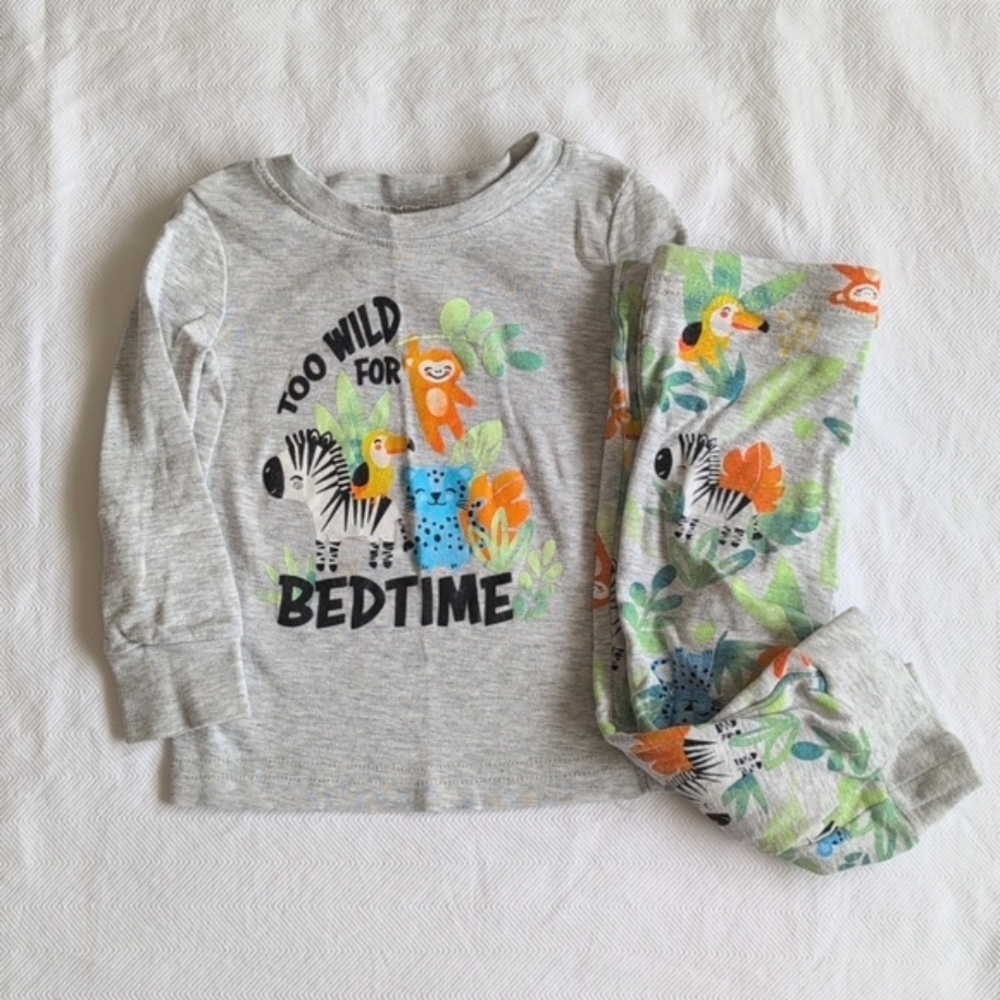 george jungle cotton long sleeve & pants pajamas set 6-12 months baby unisex